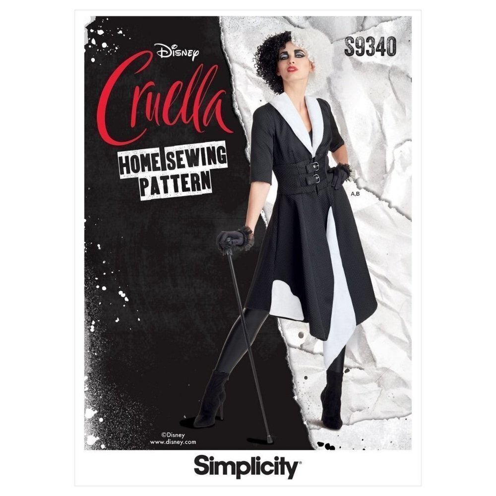 Simplicity Sewing Pattern 9340 Costume Cruella Misses‎ Size 14-22